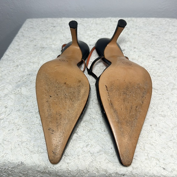 Chanel Leather Perforated Slingbacks Heels - Picture 6 of 11